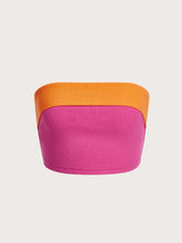 Colorblock Ribbed Knit Tube Top